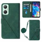For Infinix Hot 20 5G Crossbody 3D Embossed Flip Leather Phone Case(Dark Green)
