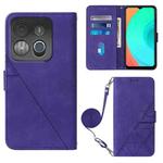 For Infinix Smart 7 Crossbody 3D Embossed Flip Leather Phone Case(Purple)