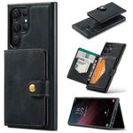 For Samsung Galaxy S23 Ultra 5G JEEHOOD Retro Magnetic Detachable Wallet Phone Case(Black)