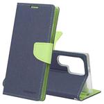 For Samsung Galaxy S23 Ultra 5G GOOSPERY FANCY DIARY Cross Texture Leather Phone Case(Navy Blue)