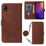 For Moxee m2160 Crossbody 3D Embossed Flip Leather Phone Case(Brown)