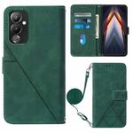 For Tecno Pova 4 Crossbody 3D Embossed Flip Leather Phone Case(Dark Green)