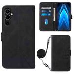 For Tecno Pova Neo 2 Crossbody 3D Embossed Flip Leather Phone Case(Black)