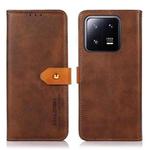 For Xiaomi 13 Pro KHAZNEH Dual-color Cowhide Texture Flip Leather Phone Case(Brown)