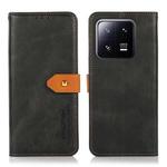 For Xiaomi 13 KHAZNEH Dual-color Cowhide Texture Flip Leather Phone Case(Black)