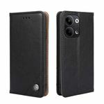 For OPPO Reno9 5G / Reno9 Pro 5G Non-Magnetic Retro Texture Flip Leather Phone Case(Black)