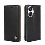 For Realme 10 Pro+ 5G Non-Magnetic Retro Texture Flip Leather Phone Case(Black)