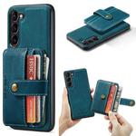 For Samsung Galaxy S23 5G JEEHOOD RFID Anti-Theft Wallet Magnetic Leather Phone Case(Blue)