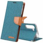 For Samsung Galaxy S23 5G GOOSPERY CANVAS DIARY Fabric Texture Flip Leather Phone Case(Green)