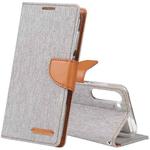 For Samsung Galaxy S23+ 5G GOOSPERY CANVAS DIARY Fabric Texture Flip Leather Phone Case(Grey)