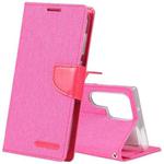 For Samsung Galaxy S23 Ultra 5G GOOSPERY CANVAS DIARY Fabric Texture Flip Leather Phone Case(Rose Red)