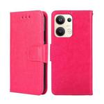 For OPPO Reno9 Pro+ 5G Crystal Texture Leather Phone Case(Rose Red)