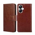 For Realme 10 Pro+ 5G Crystal Texture Leather Phone Case(Brown)