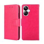 For Realme 10 Pro+ 5G Crystal Texture Leather Phone Case(Rose Red)