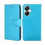 For Realme 10 Pro+ 5G Crystal Texture Leather Phone Case(Sky Blue)