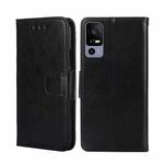 For TCL 40R 5G Crystal Texture Leather Phone Case(Black)