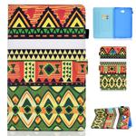 For Galaxy Tab A10.1 T580 Horizontal TPU Painted Flat Feather Case Anti-skid strip with Sleep Function & Pen Cover & Card Slot & Holder(Folk-custom)