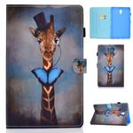 For Galaxy Tab A10.5 T590 Horizontal TPU Painted Flat Feather Case Anti-skid strip with Sleep Function & Pen Cover & Card Slot & Holder(Deer)