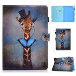For iPad Air Horizontal TPU Painted Flat Feather Case Anti-skid strip with Sleep Function & Pen Cover & Card Slot & Holder(Deer)