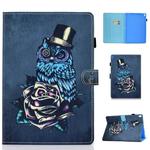For iPad Pro 10.5 2019 Horizontal TPU Painted Flat Feather Case Anti-skid strip with Sleep Function & Pen Cover & Card Slot & Holder(Owl)