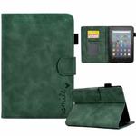 For Amazon Kindle Youth Version 2022 Embossed Smile Flip Tablet Leather Smart Case(Green)