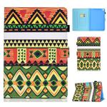 For iPad 9.7 Horizontal TPU Painted Flat Feather Case Anti-skid strip with Sleep Function & Pen Cover & Card Slot & Holder(Folk-custom)