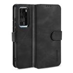 For Huawei P40 Pro DG.MING Retro Oil Side Horizontal Flip Case with Holder & Card Slots & Wallet(Black)