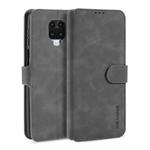 For Xiaomi Redmi Note 9S DG.MING Retro Oil Side Horizontal Flip Case with Holder & Card Slots & Wallet(Grey)