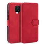 For Xiaomi Redmi Note 9S DG.MING Retro Oil Side Horizontal Flip Case with Holder & Card Slots & Wallet(Red)