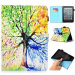 For Amazon Kindle Youth Version 2022 Colored Drawing Stitching Smart Leather Tablet Case(Colorful Tree)