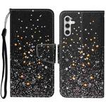 For Samsung Galaxy A34 Colored Drawing Pattern Leather Phone Case(Black Pentagram)
