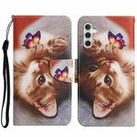 For Samsung Galaxy A34 Colored Drawing Pattern Leather Phone Case(Butterfly Cat)