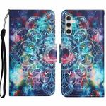 For Samsung Galaxy A54 Colored Drawing Pattern Leather Phone Case(Star Mandala)