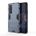 For Huawei nova 7 Pro 5G Shockproof PC + TPU Protective Case with Invisible Holder(Navy Blue)