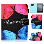 For Amazon Kindle Youth Version 2022 Colored Drawing Stitching Smart Leather Tablet Case(Butterfly Love)