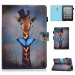 For Amazon Kindle Youth Version 2022 Colored Drawing Stitching Smart Leather Tablet Case(Deer)