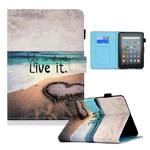 For Amazon Kindle Youth Version 2022 Colored Drawing Stitching Smart Leather Tablet Case(Love)