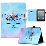For Amazon Kindle Youth Version 2022 Colored Drawing Stitching Smart Leather Tablet Case(Wildebeest)