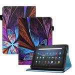 For Amazon Kindle Youth Version 2022 Colored Drawing Stitching Elastic Band Smart Leather Tablet Case(Colorful Flower)