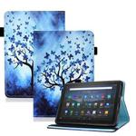 For Amazon Kindle Youth Version 2022 Colored Drawing Stitching Elastic Band Smart Leather Tablet Case(Butterfly Tree)