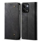 For OPPO Reno9 Denim Texture Leather Phone Case(Black)