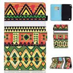 For Kindle Fire HD7 Horizontal TPU Painted Flat Feather Case Anti-skid strip with Pen Cover & Card Slot & Holder(Folk-custom)