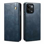 For OPPO Reno9 Pro Oil Wax Crazy Horse Texture Leather Phone Case(Blue)