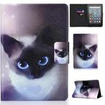 For Amazon Kindle Youth Version 2022 Voltage Colored Drawing Smart Leather Tablet Case(Blue Eyed Cat)