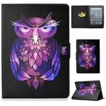 For Amazon Kindle Youth Version 2022 Voltage Colored Drawing Smart Leather Tablet Case(Owl)