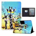 For Amazon Kindle Youth Version 2022 Voltage Colored Drawing Smart Leather Tablet Case(Glasses Giraffe)