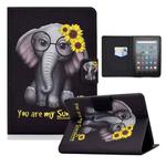 For Amazon Kindle Youth Version 2022 Voltage Colored Drawing Smart Leather Tablet Case(Flower Elephant)