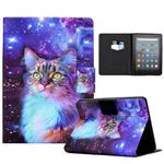 For Amazon Kindle Youth Version 2022 Voltage Colored Drawing Smart Leather Tablet Case(Star Cat)