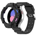 For Samsung Galaxy Watch5 40mm Armor Silicone Watch Band + Protective Case(Black)