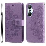 For Infinix Hot 20s 7-petal Flowers Embossing Leather Phone Case(Light Purple)